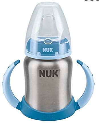 Nuk Cup Sippy 4 Oz Stainless Steel Bottle Blue Boys 125ml (blue)