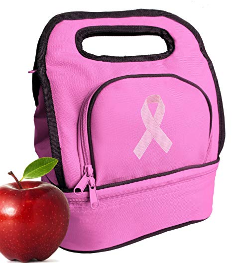 Pink Ribbon Lunch Bag Cute Pink Ribbon Lunch Tote for Girls & Women
