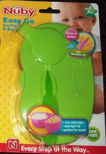 Nuby Easy Go Section Bowl with Spoon, Green