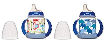 NUK Learner Cup Silicone Bundle Pack, Cars/Elephants, 5 Ounce, 2 Count