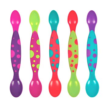The First Years Two Scoop Infant Spoons, 5 Pack Purple