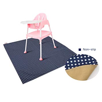 Zicac Baby High Chair Floor Mat Protector Washable Splat Mat (Blue)