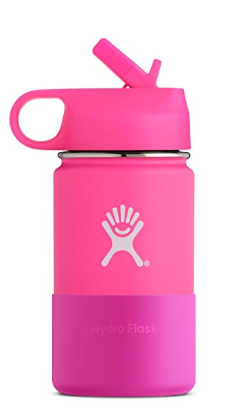 Wide Mouth 12 oz Kids Vacuum Insulated Stainless Steel Sippy Cup Water Bottle with BPA Free Straw...