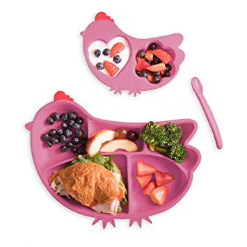 Innobaby Din Din Smart Silicone Chicken Gift Set for Children, Pink