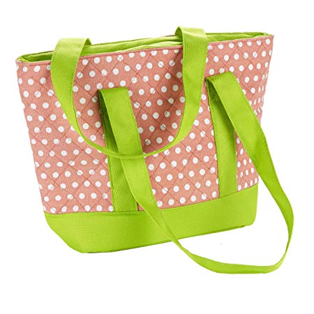 Fit & Fresh Anna Quilted Lunch Tote, Flamingo Dot